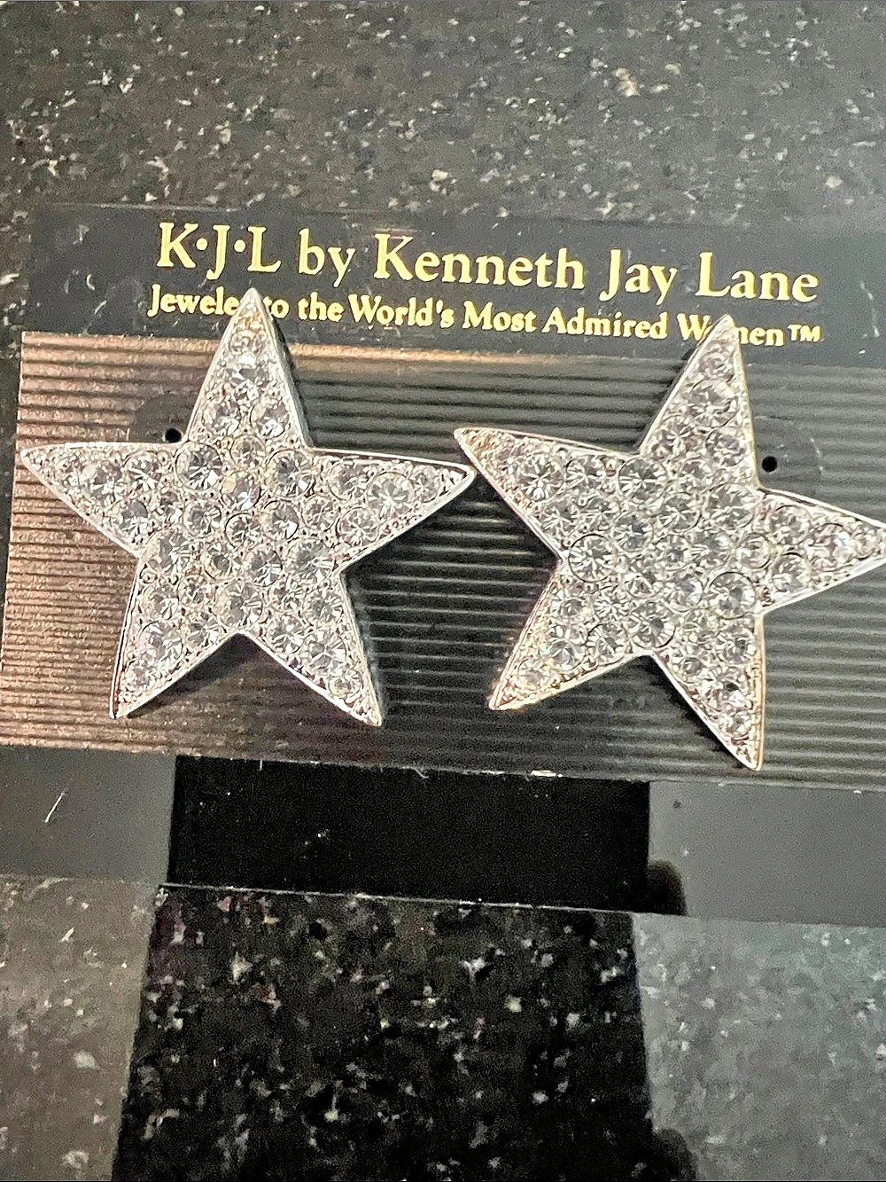 Kenneth Jay Lane Star Crystal Earrings NWT in Silver